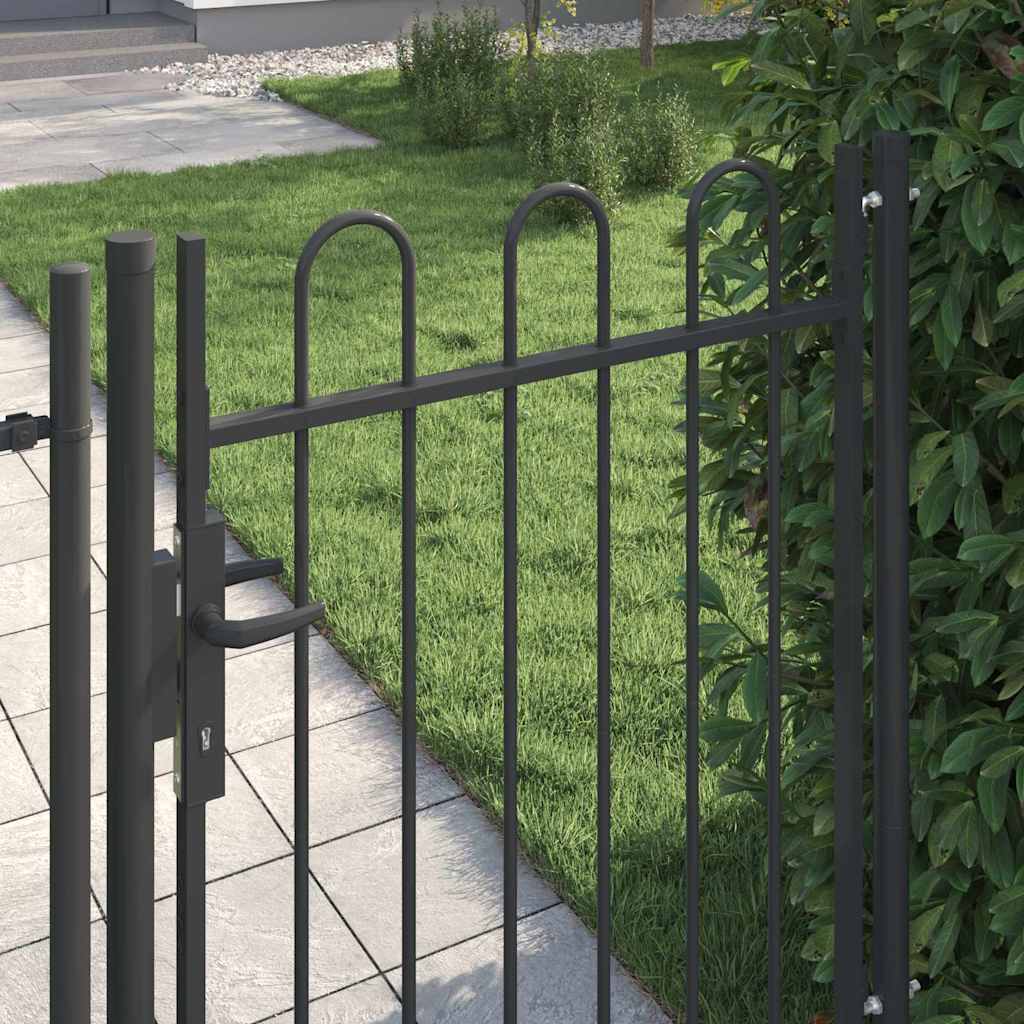 Vidaxl hekpoort met slot grijs 103 x 175 cm gepoedercoat staal