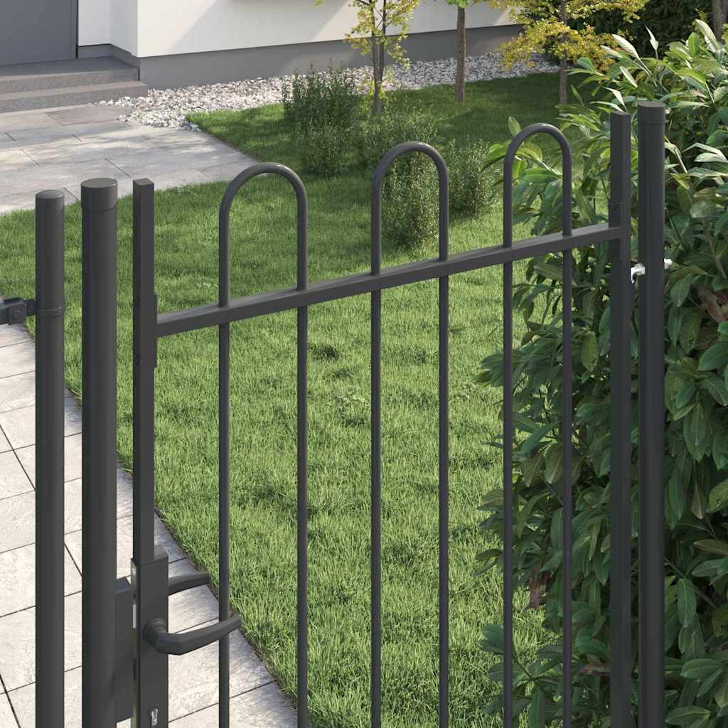 Vidaxl hekpoort met slot grijs 103 x 225 cm gepoedercoat staal