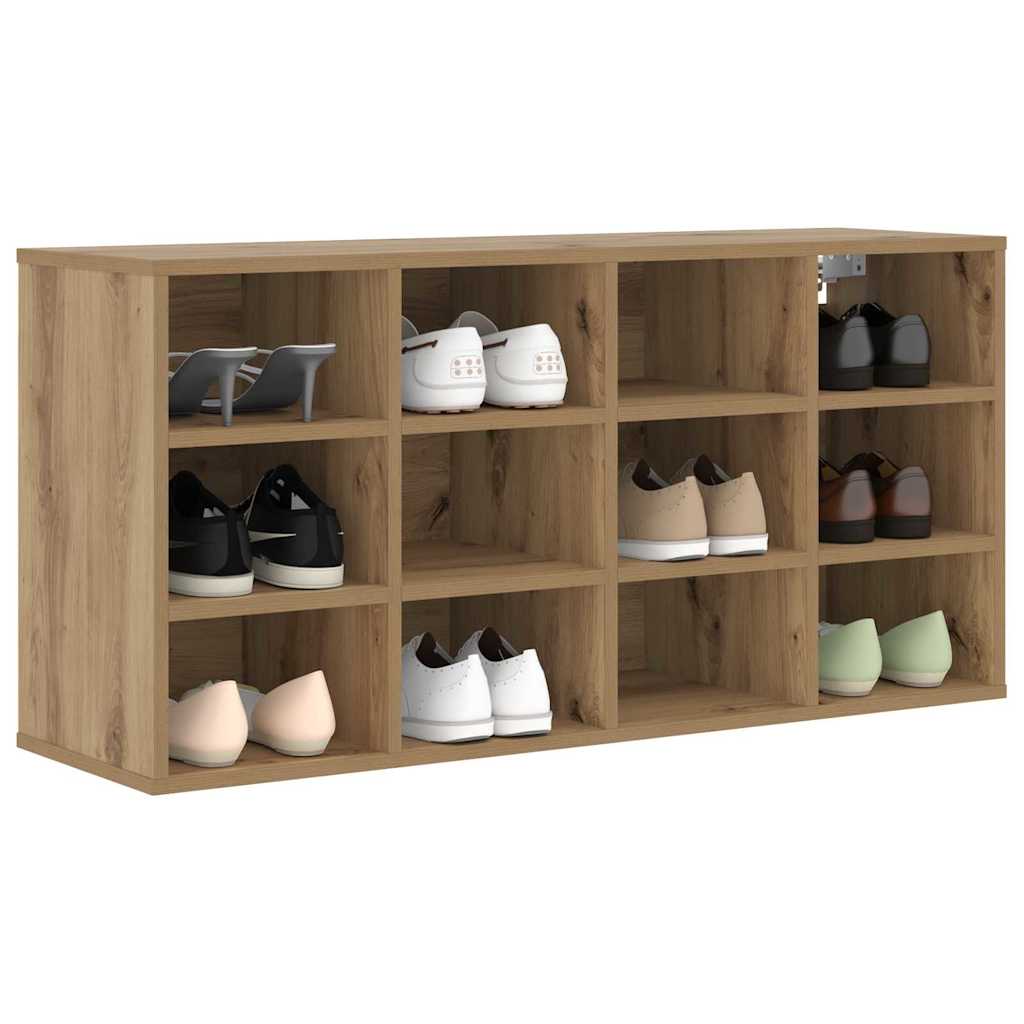 Vidaxl schoenenkast artisan eiken 103 x 30 x 51 cm bewerkt hout
