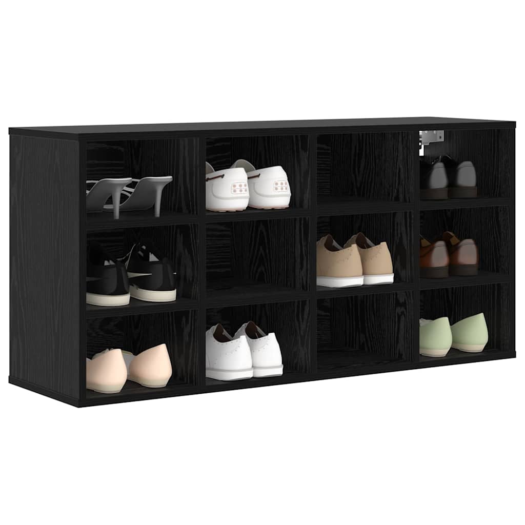 Vidaxl schoenenkast zwart eiken 103 x 30 x 51 cm bewerkt hout