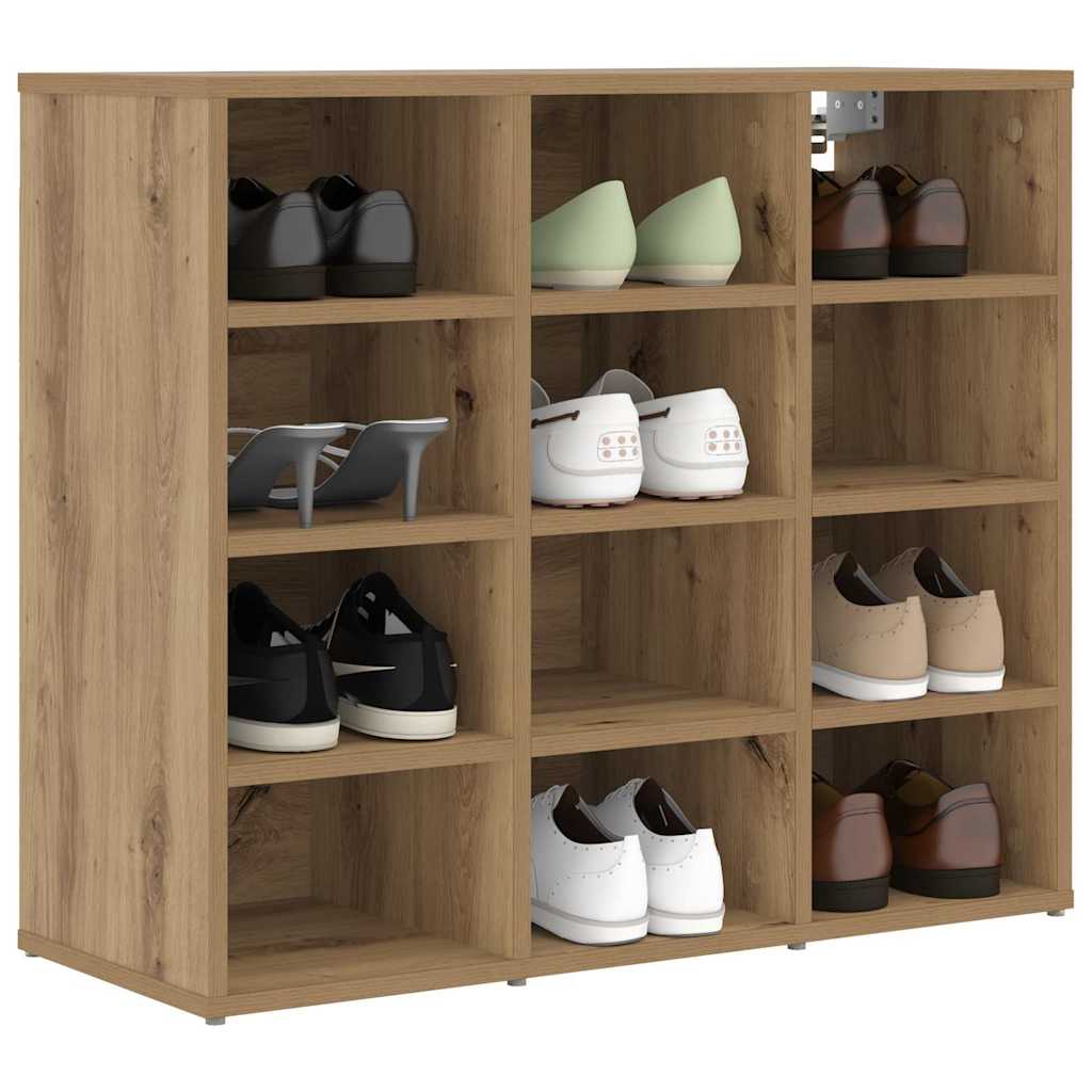 Vidaxl schoenenkast artisan eiken 77,5 x 30 x 67 cm bewerkt hout