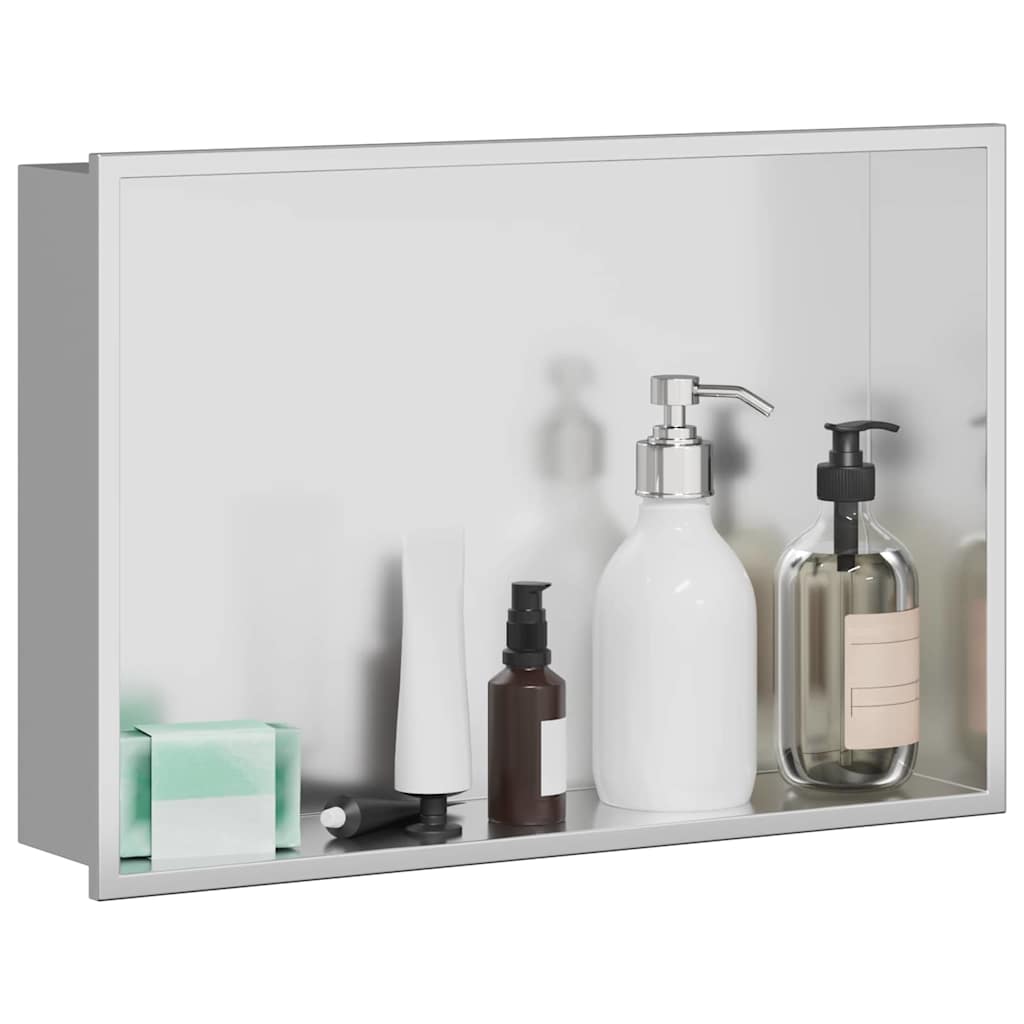 Nicho de ducha VidaXL plateado 45 x 30 x 9,5 cm acero inoxidable