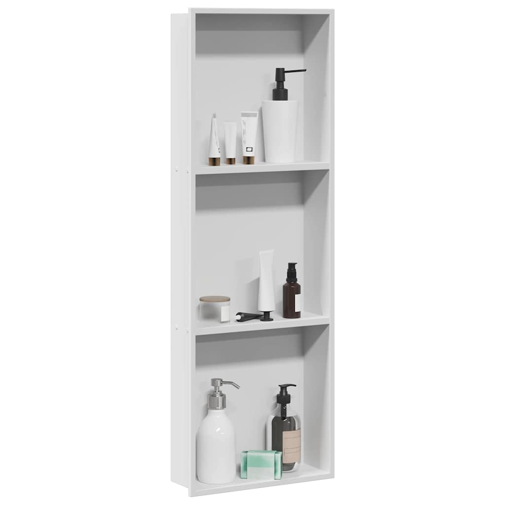 Nicho de ducha VidaXL blanco 90 x 30 x 9,5 cm acero inoxidable