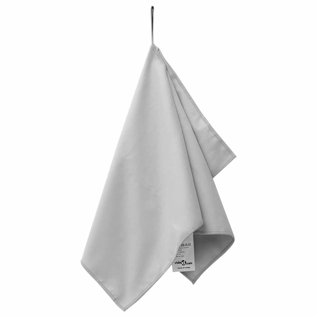 Vidaxl sporthanddoeken 2 pcs grijs 50 x 30 cm polyester en polyamide
