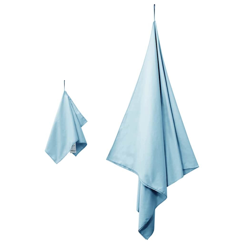 VidaXL set asciugamani sportivi 2 pezzi tessuto blu