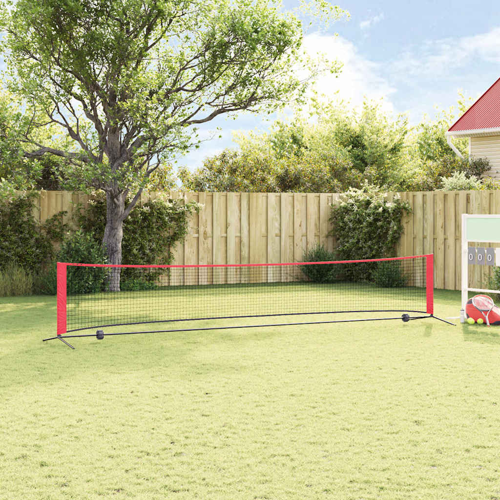 Vidaxl tennisnet zwart en rood 494,5 x 90 x 87 cm polyester