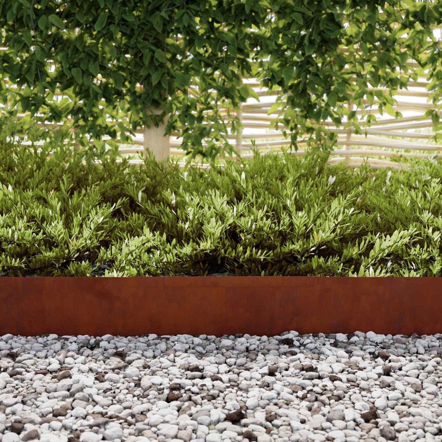 Vidaxl tuinrand 4 pcs roestig 450 x 0.05 x 15 cm cortenstaal