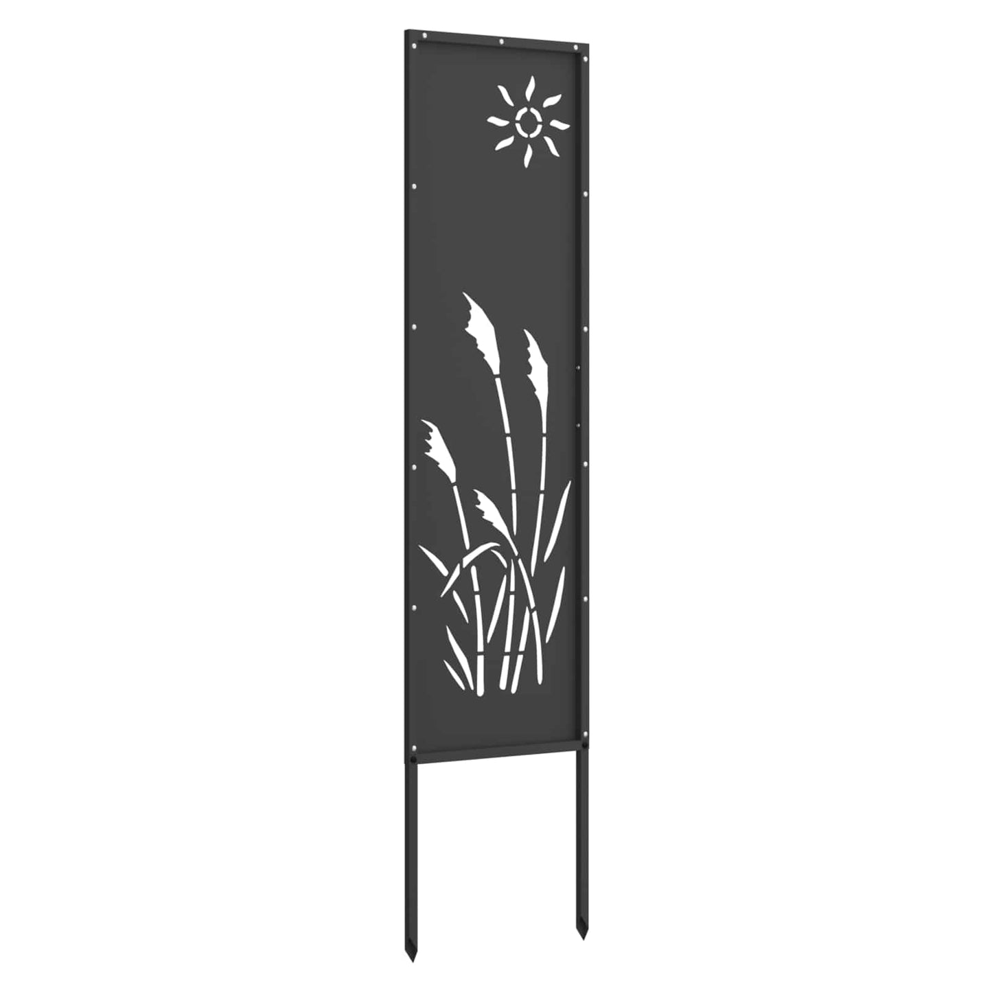 Vidaxxl schermo privacy da giardino nero 32 x 140 cm in acciaio laminato a freddo