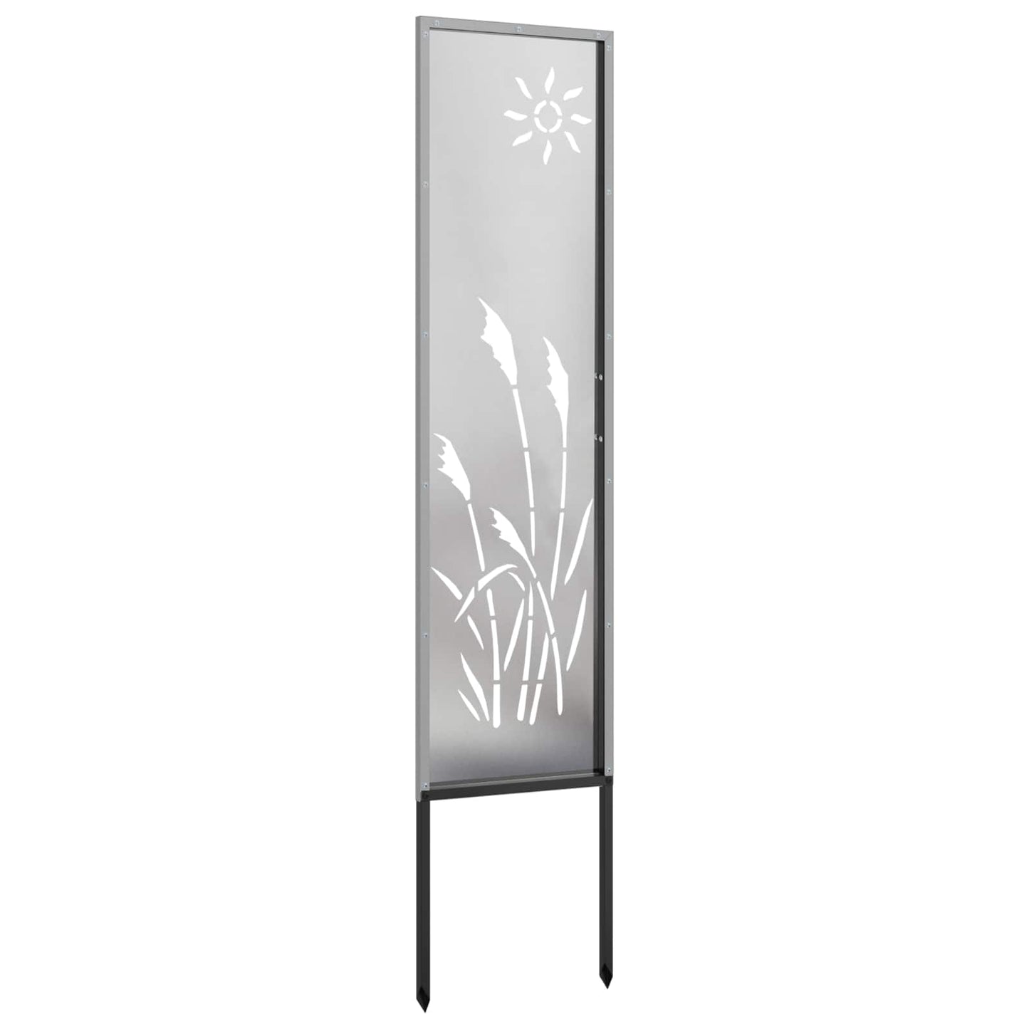 VidaXL protección visual para jardín calado plateado 32 x 140 cm acero inoxidable