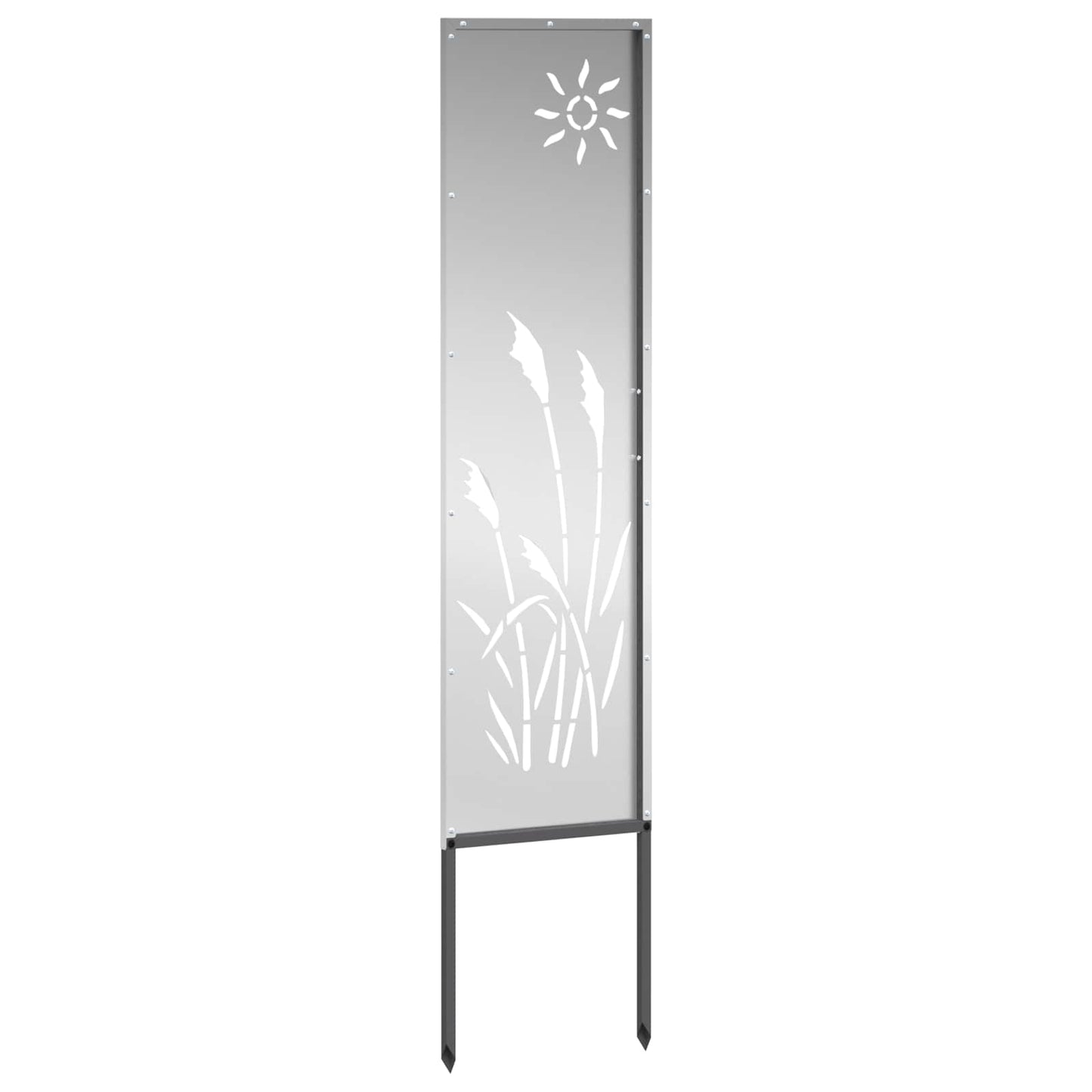 Vidaxxl paravento da giardino argento 32 x 140 cm in acciaio zincato