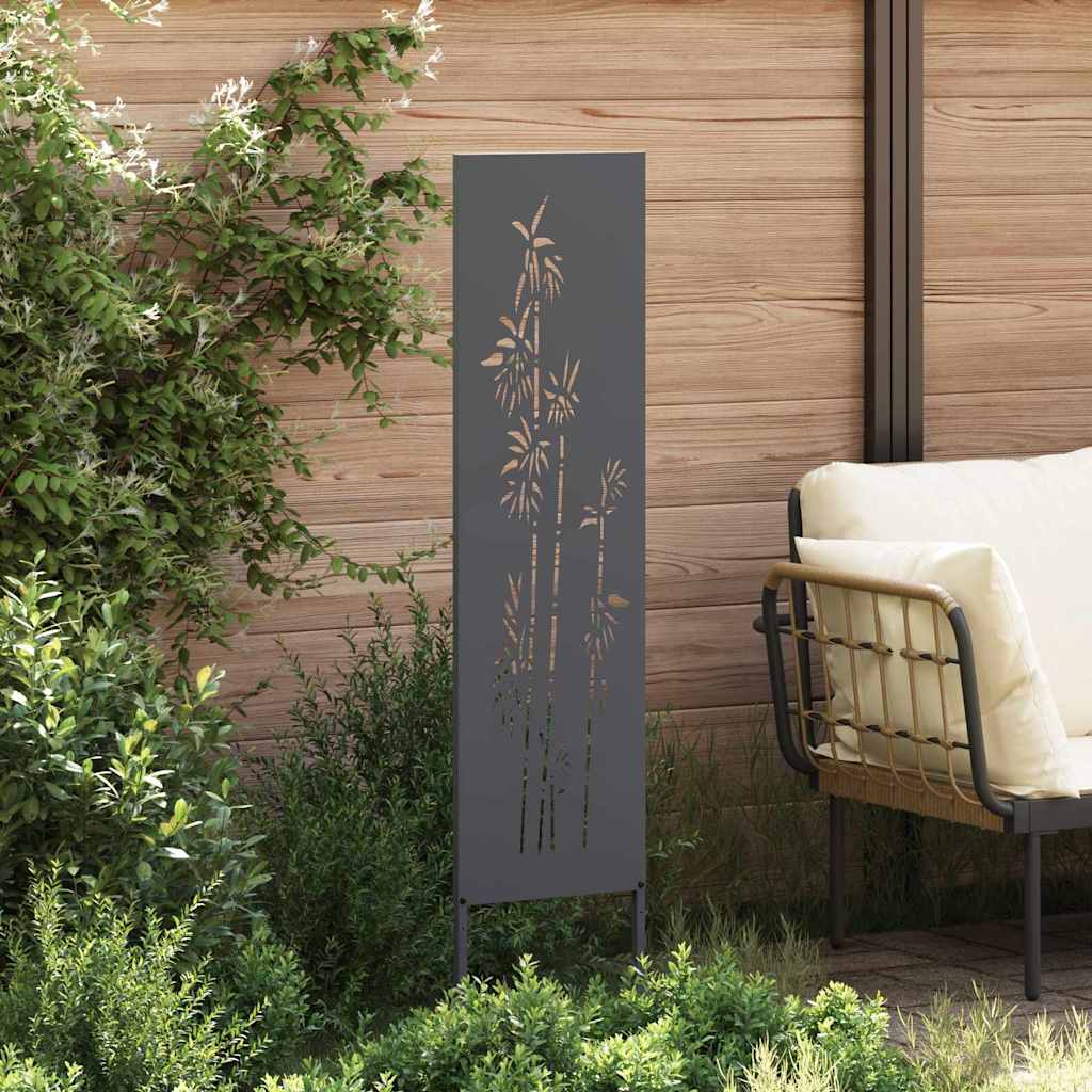 Vidaxxl paravento da giardino antracite 32 x 140 cm in acciaio laminato a freddo