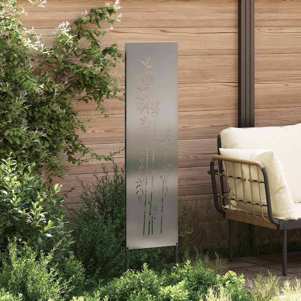Vidaxxl paravento da giardino argento 32 x 140 cm in acciaio zincato