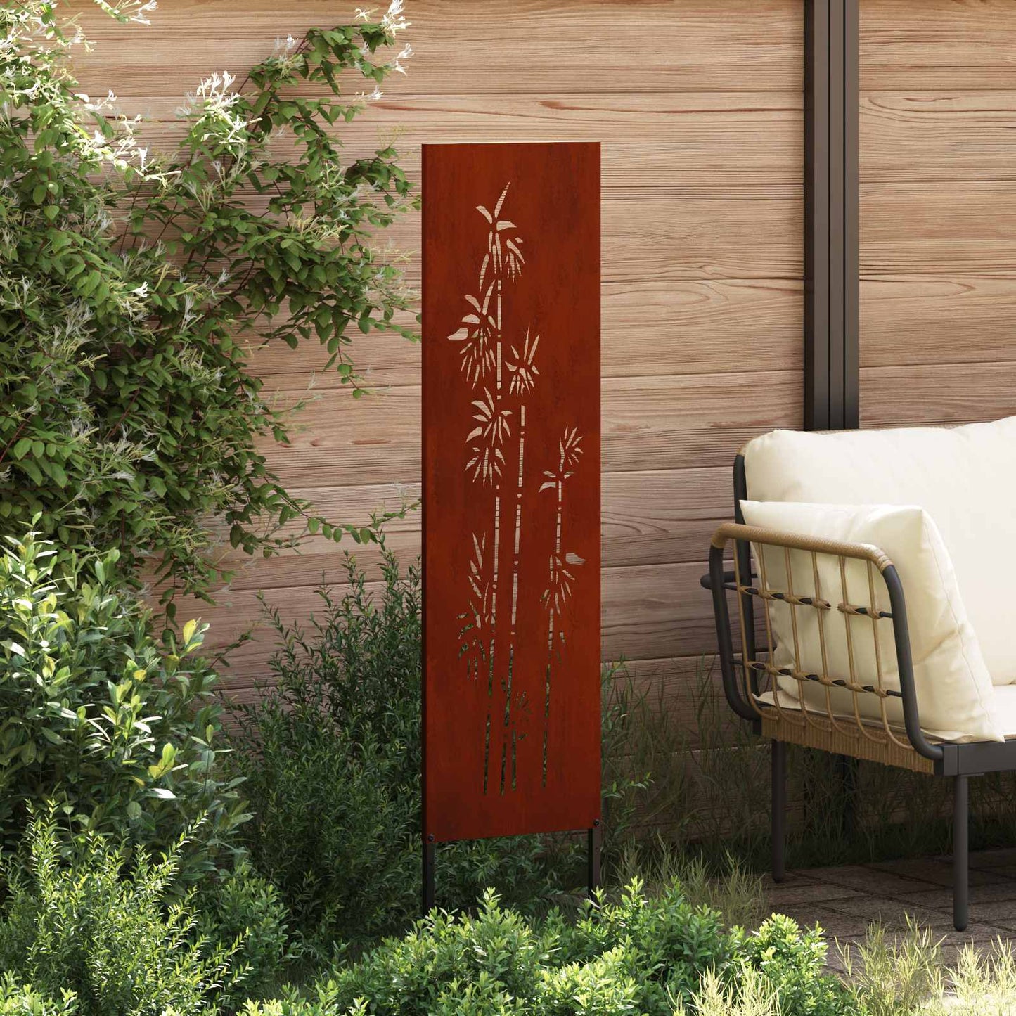 Vidaxxl protección visual para jardín flores oxidado 32 x 140 cm acero corten