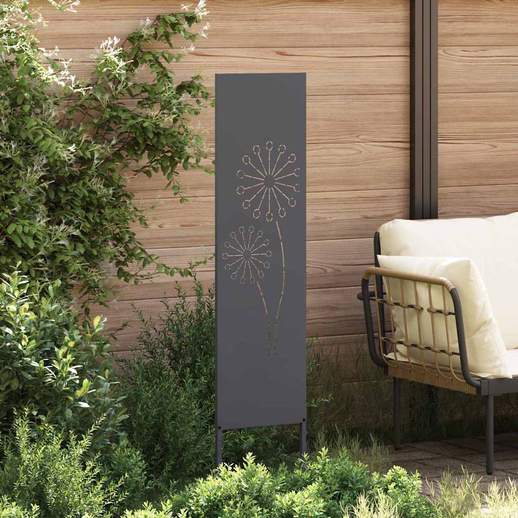 Vidaxxl paravento da giardino antracite 32 x 140 cm in acciaio laminato a freddo