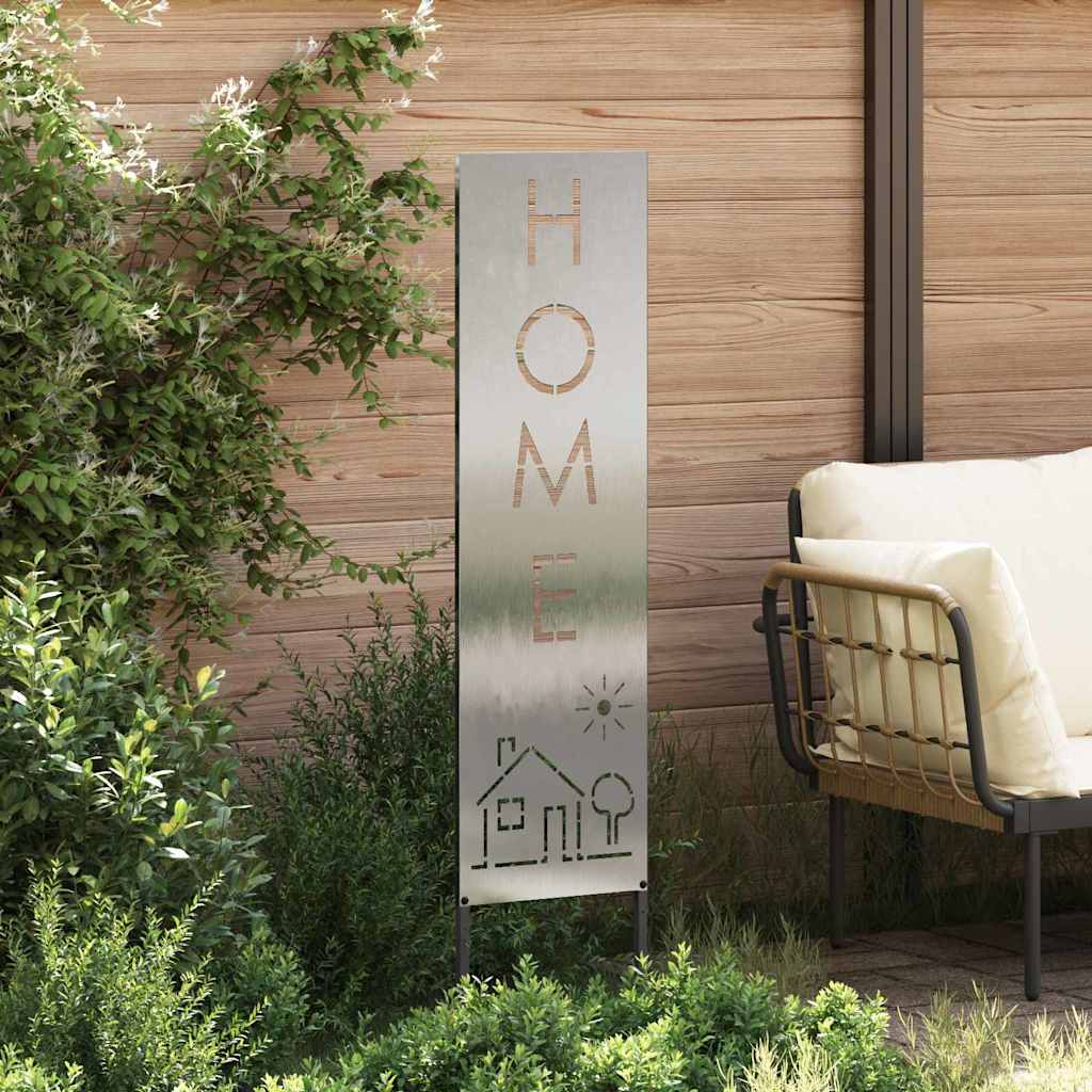 VidaXL protección visual para jardín calado plateado 32 x 140 cm acero inoxidable