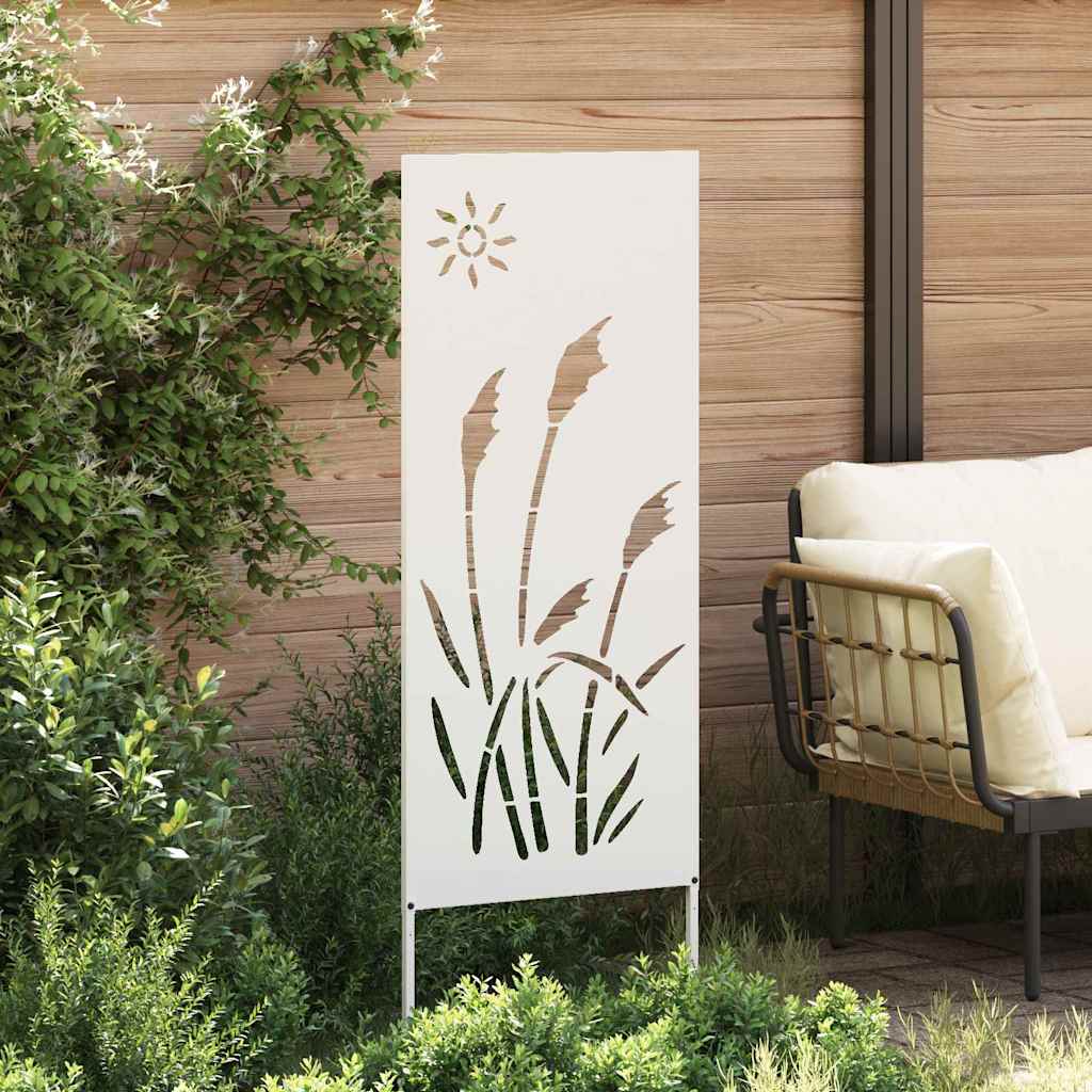 VidaXL protección visual para jardín calado blanco 50 x 140 cm acero laminado en frío