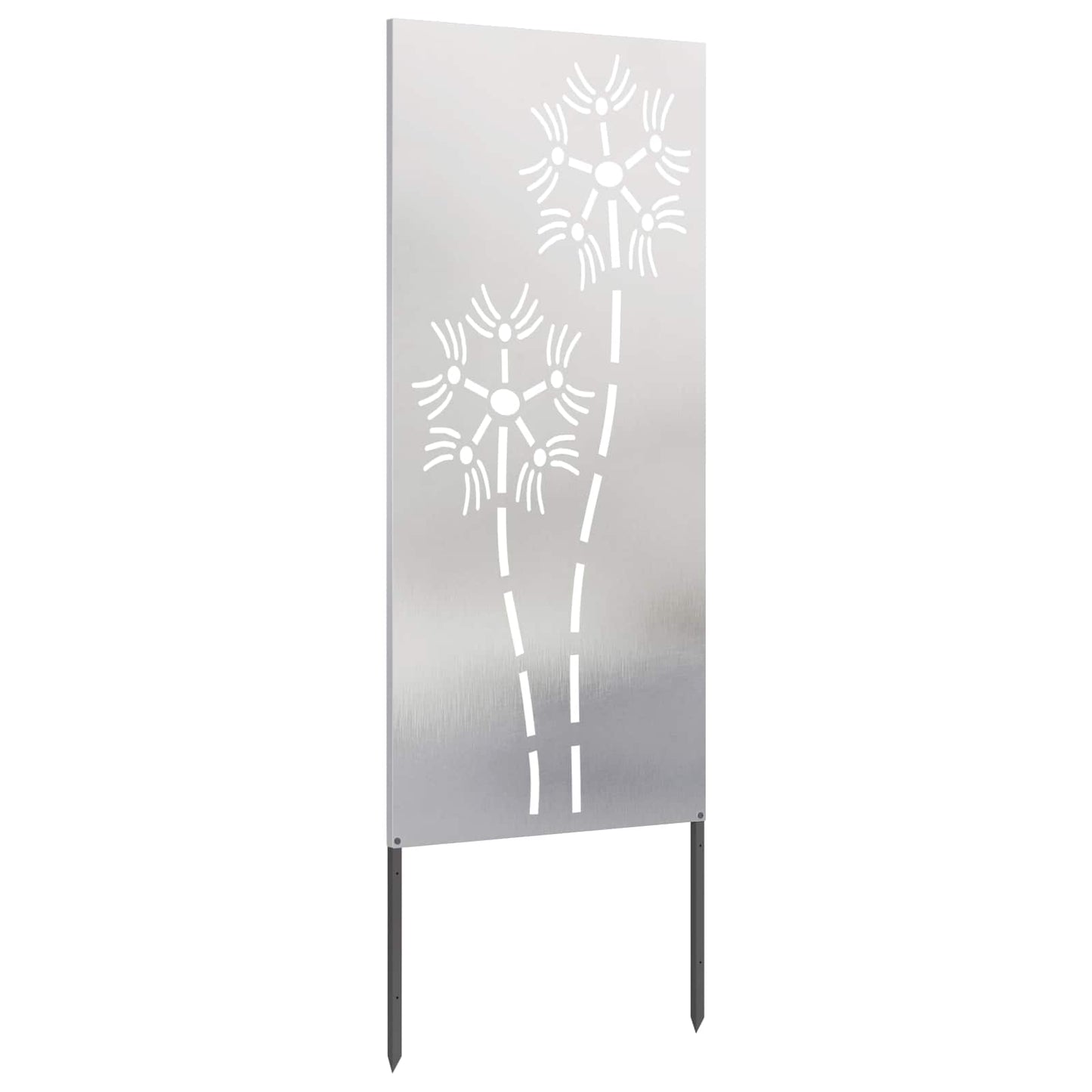 VidaXL protección visual para jardín calado plateado 50 x 140 cm acero inoxidable