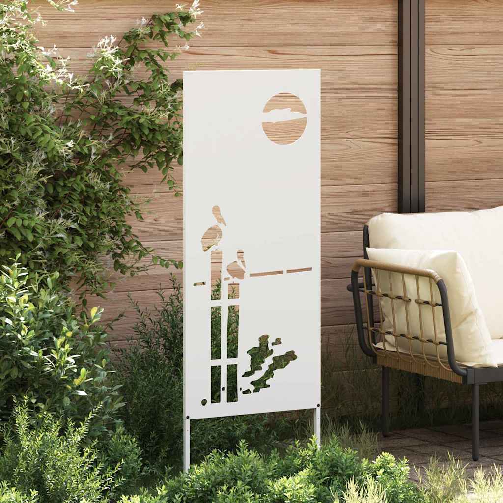 VidaXL protección visual para jardín calado blanco 50 x 140 cm acero laminado en frío