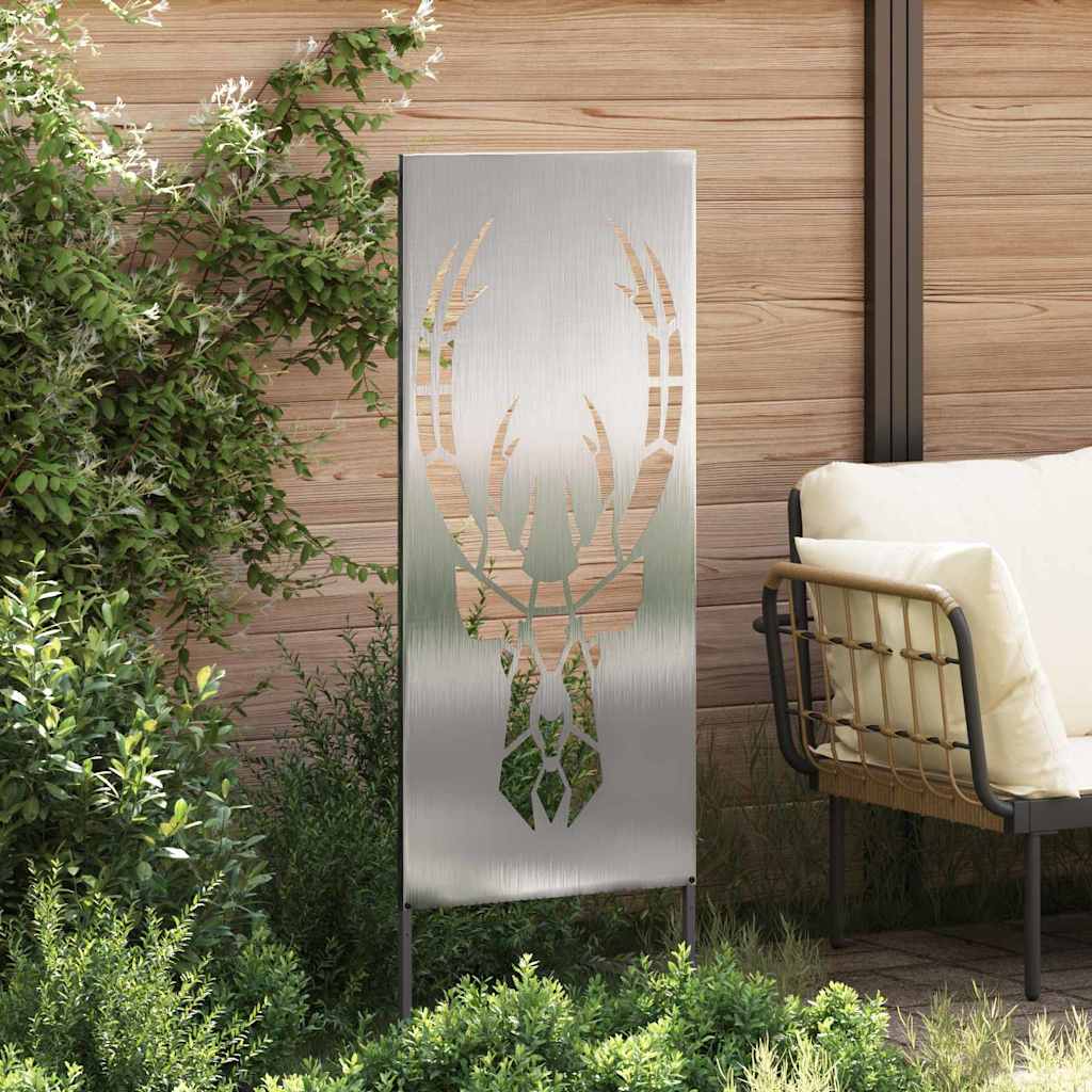 VidaXL protección visual para jardín plata 50 x 140 cm acero inoxidable