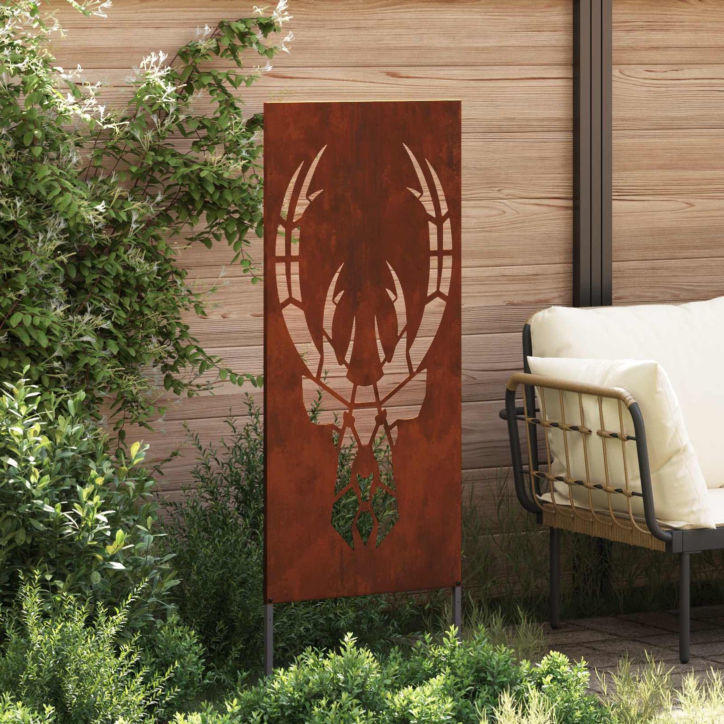 VidaXL protección visual de jardín animal print oxidado 50 x 140 cm acero corten