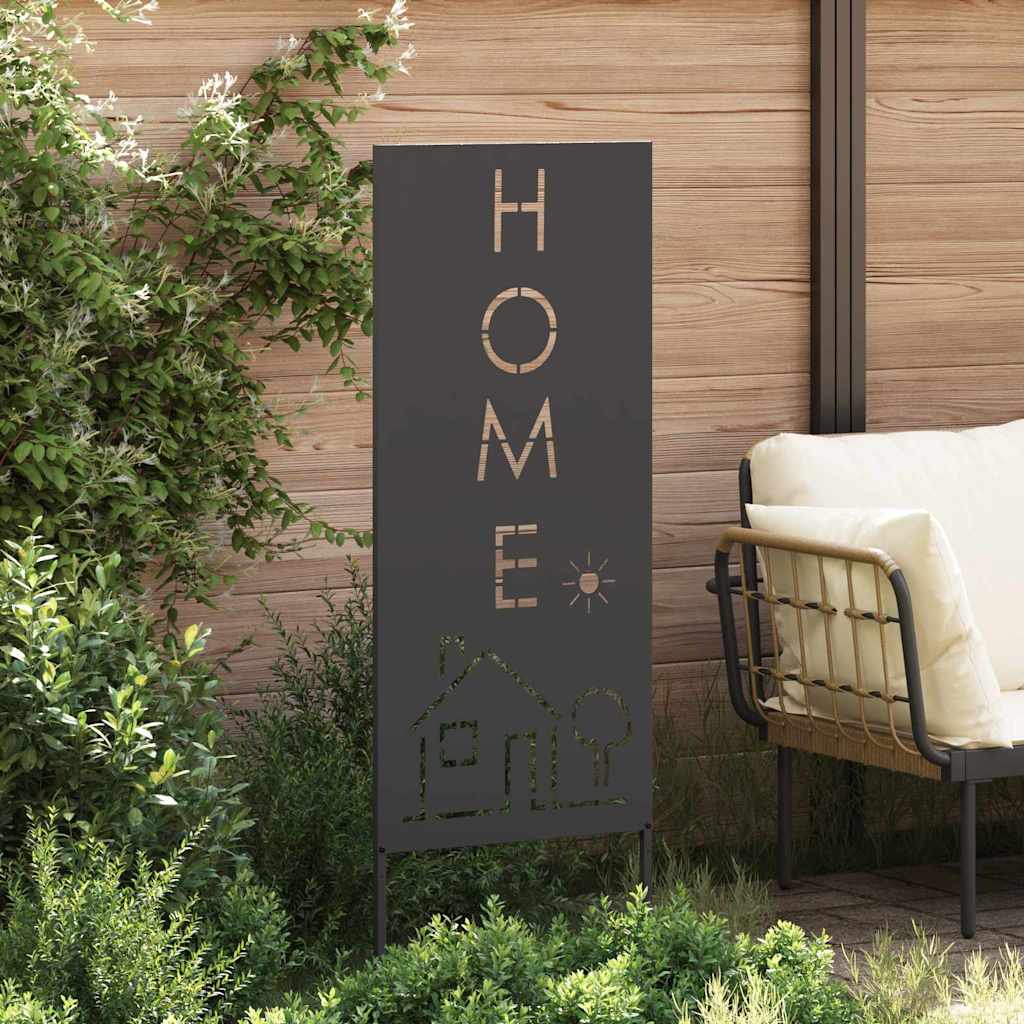 Vidaxxl schermo privacy da giardino nero 50 x 140 cm in acciaio laminato a freddo
