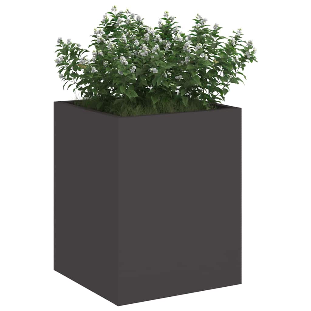Vidaxl tuin bloempot zwart 32 x 32 x 40 cm koudgewalst staal