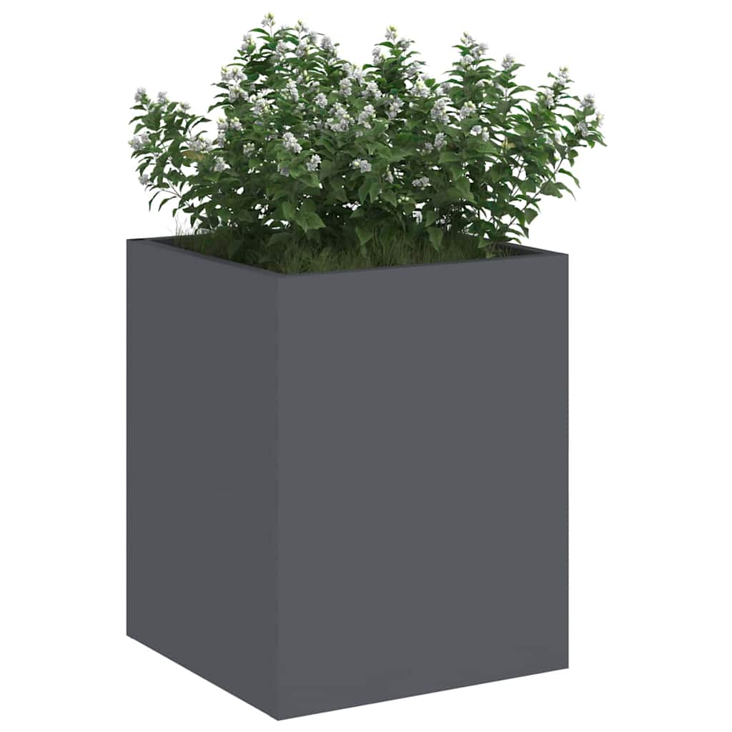 Vidaxl tuin bloempot antraciet 32 x 32 x 40 cm koudgewalst staal