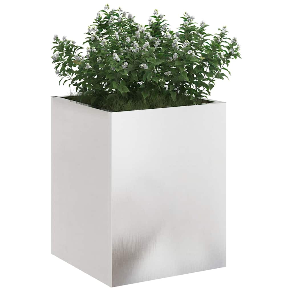 Vidaxl tuin bloempot roestvrij staal 32 x 32 x 40 cm roestvrij staal