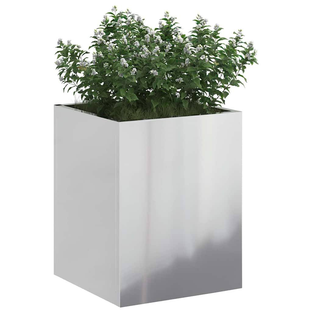 Vaso da fiori da giardino Vidaxl in acciaio zincato 32 x 32 x 40 cm