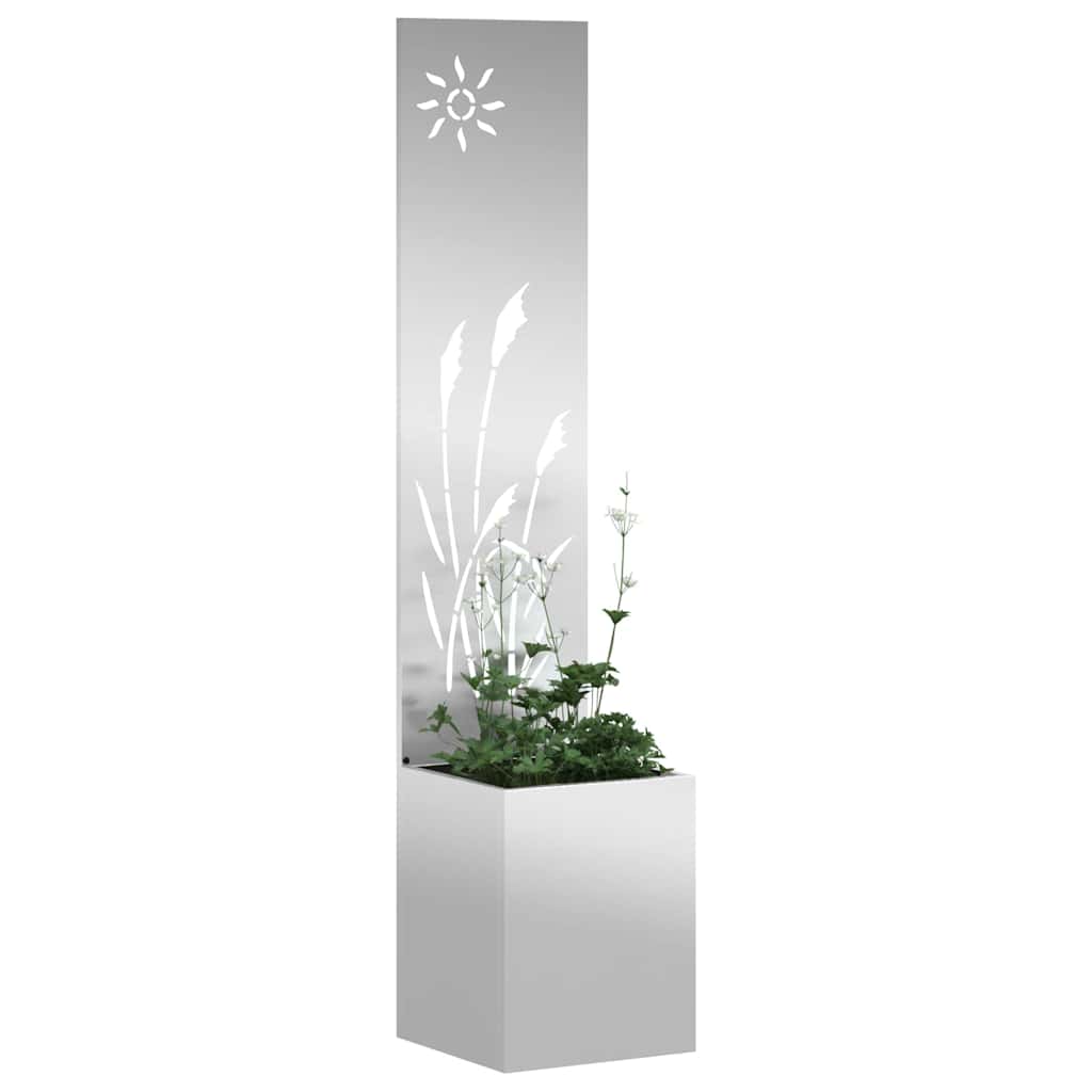 Vidaxxl protección visual para jardín plata 32 x 140 cm acero galvanizado