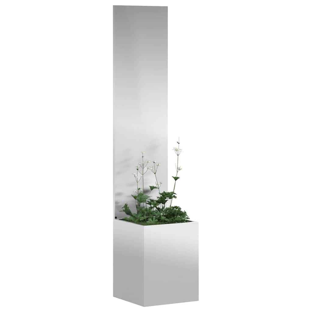 Vidaxxl protección visual para jardín plata 32 x 140 cm acero galvanizado