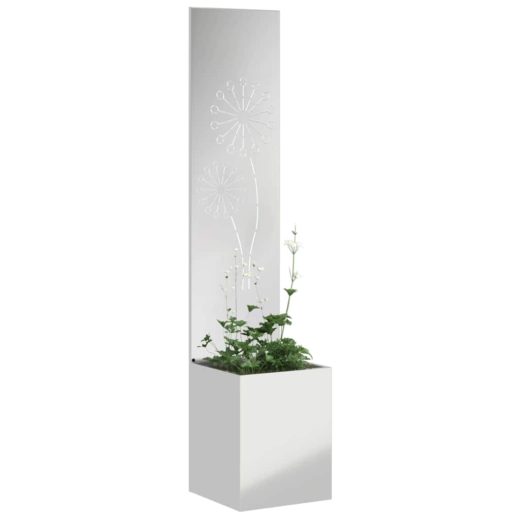 Vidaxxl protección visual para jardín plata 32 x 140 cm acero galvanizado