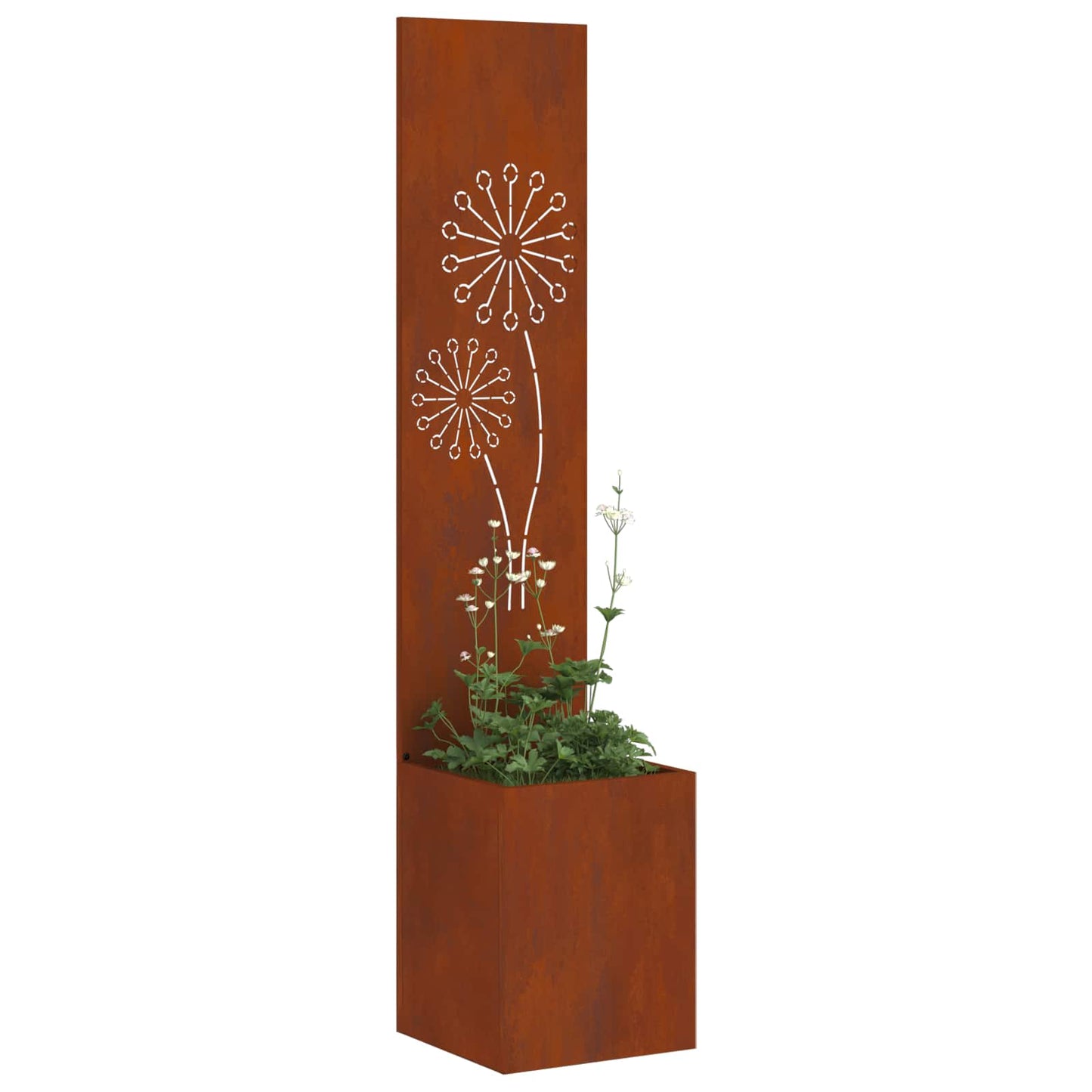 Vidaxl schermo privacy da giardino arrugginito 32 x 32 x 150 cm in acciaio corten