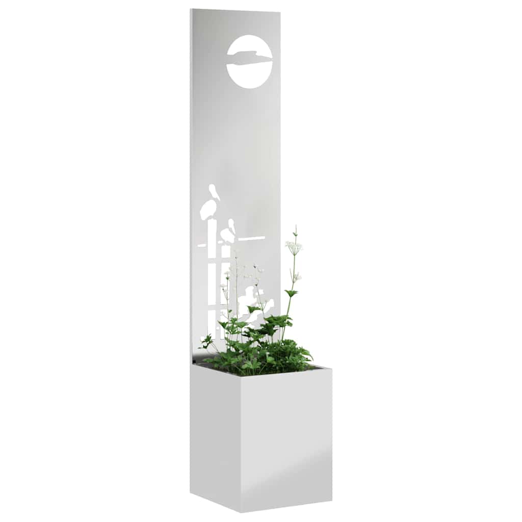 Vidaxxl protección visual para jardín plata 32 x 140 cm acero galvanizado