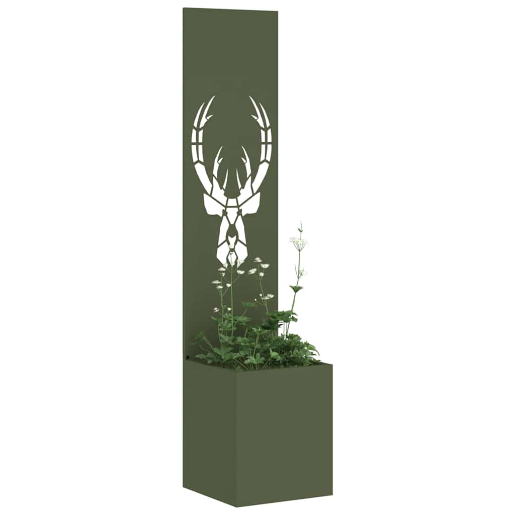 VidaXL paravento da giardino con stampa animalier verde oliva 32 x 32 x 150 cm