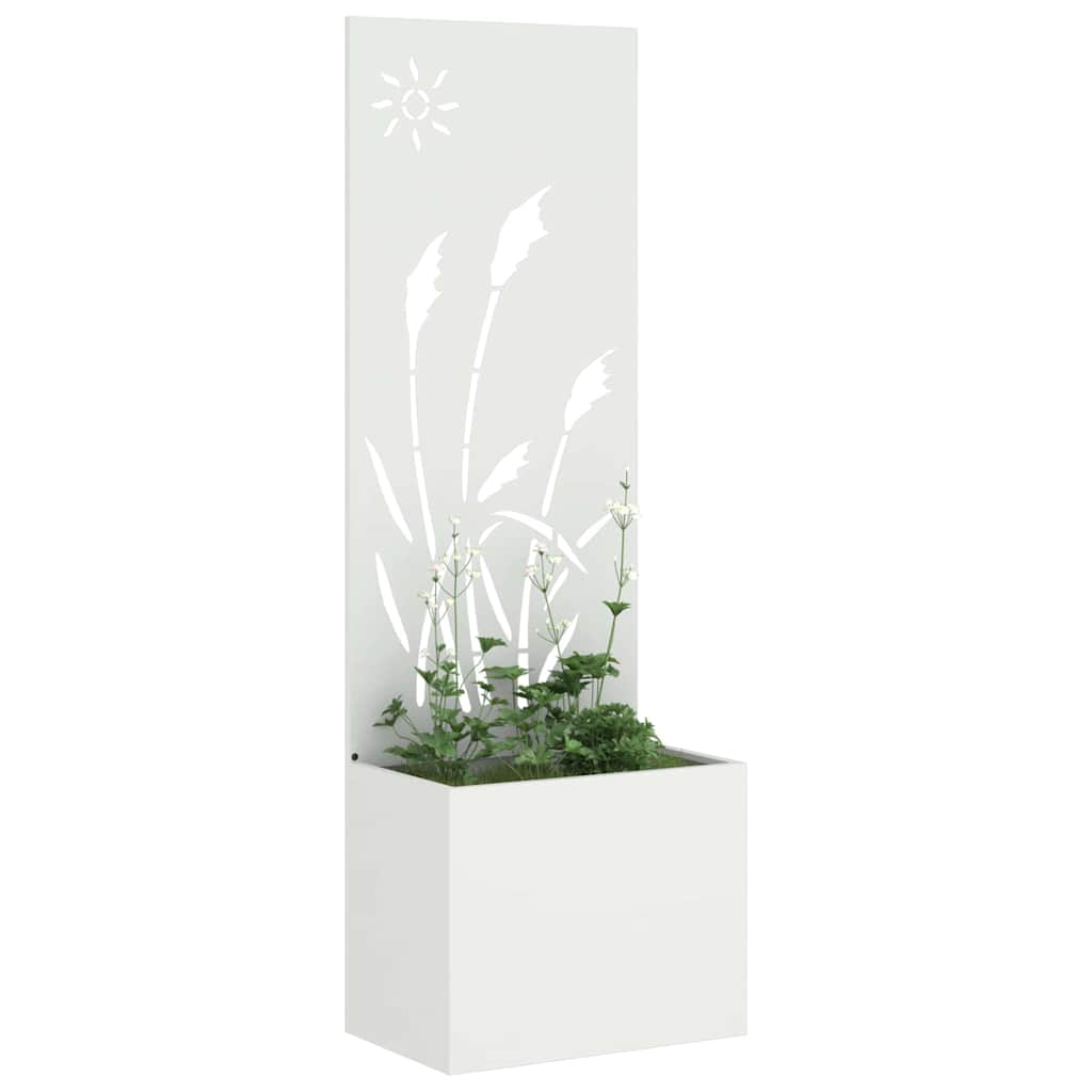 Vidaxl tuin privacy screen fretwerk wit 50 x 140 cm koudgewalst staal