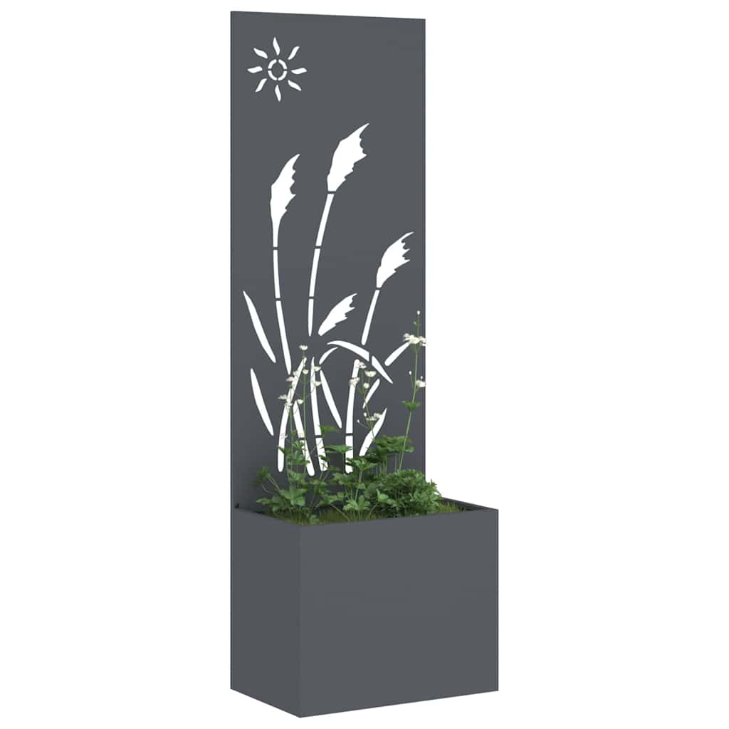 Vidaxxl paravento da giardino antracite 50 x 140 cm in acciaio laminato a freddo