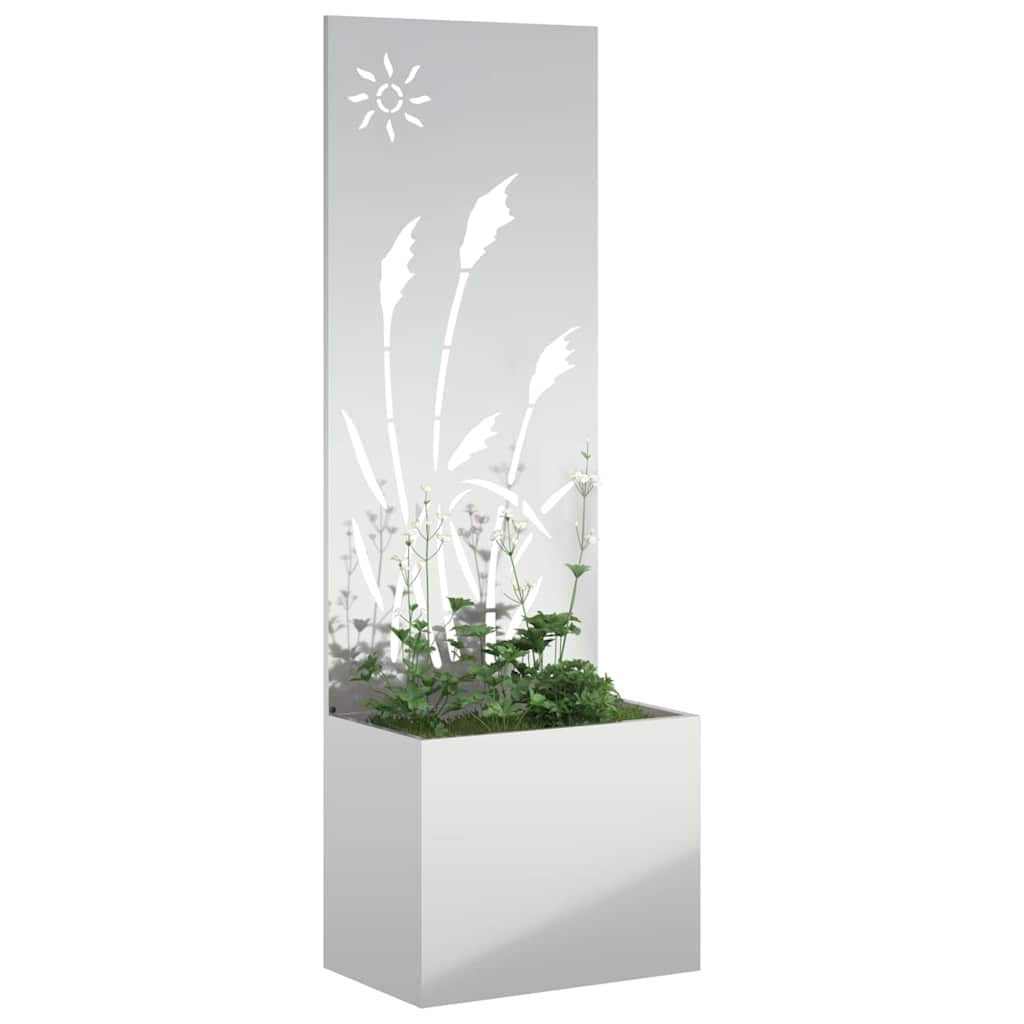 Vidaxxl paravento da giardino argento 50 x 140 cm in acciaio zincato