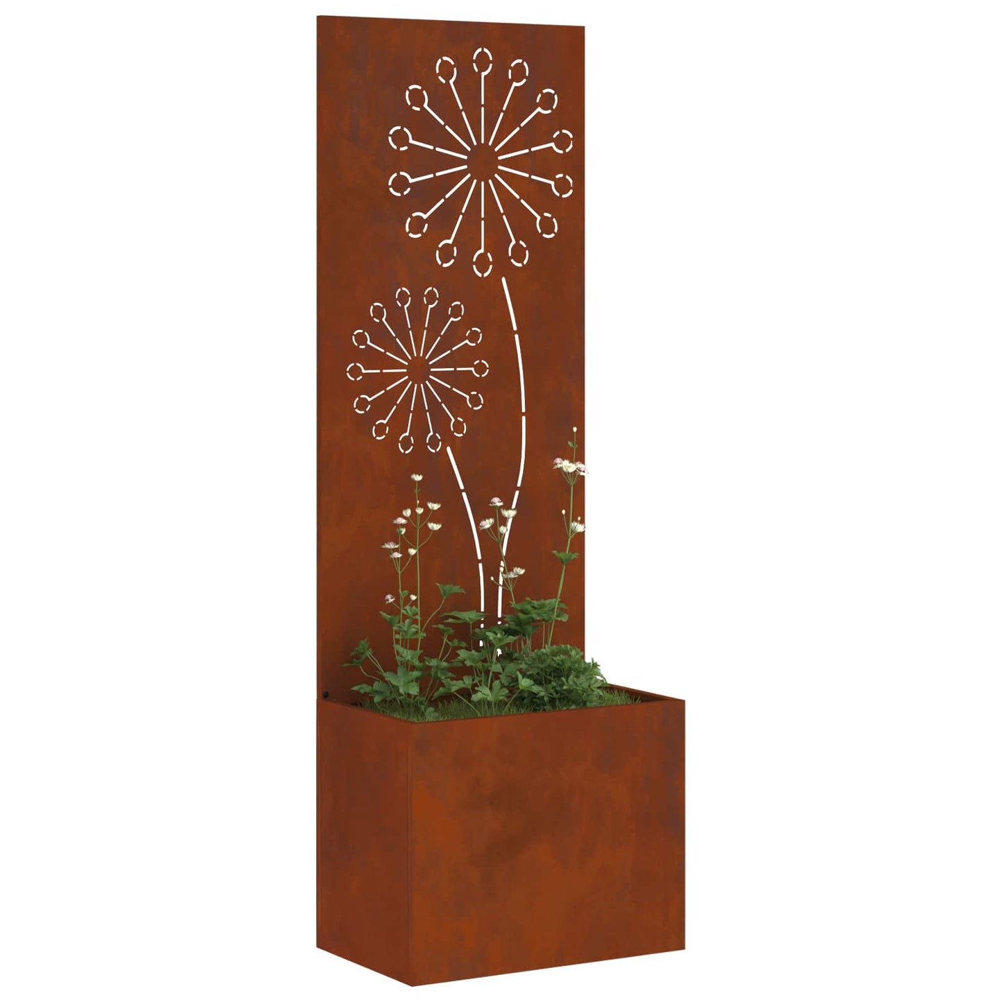 Vidaxxl paravento da giardino traforato arrugginito 50 x 140 cm in acciaio corten