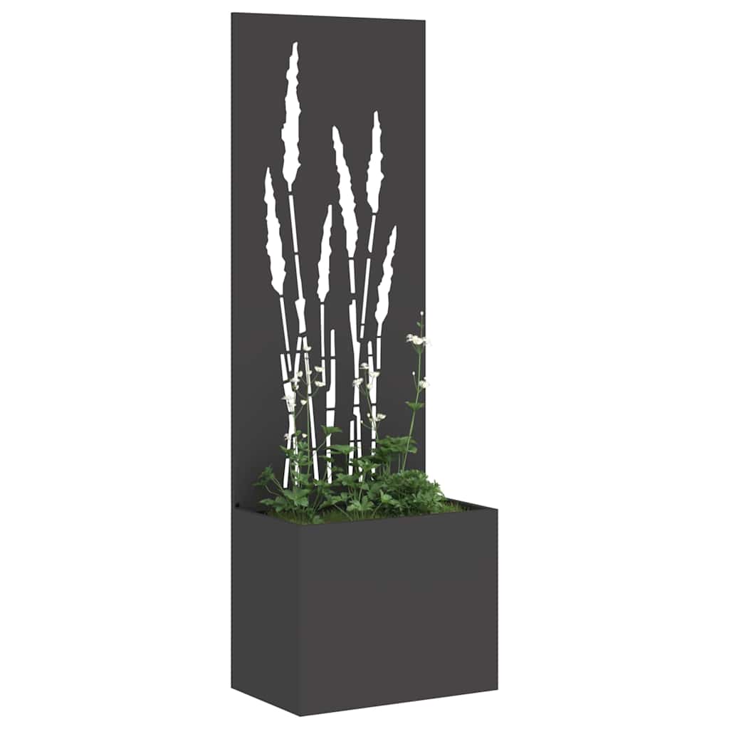 Vidaxxl schermo privacy da giardino nero 50 x 140 cm in acciaio laminato a freddo