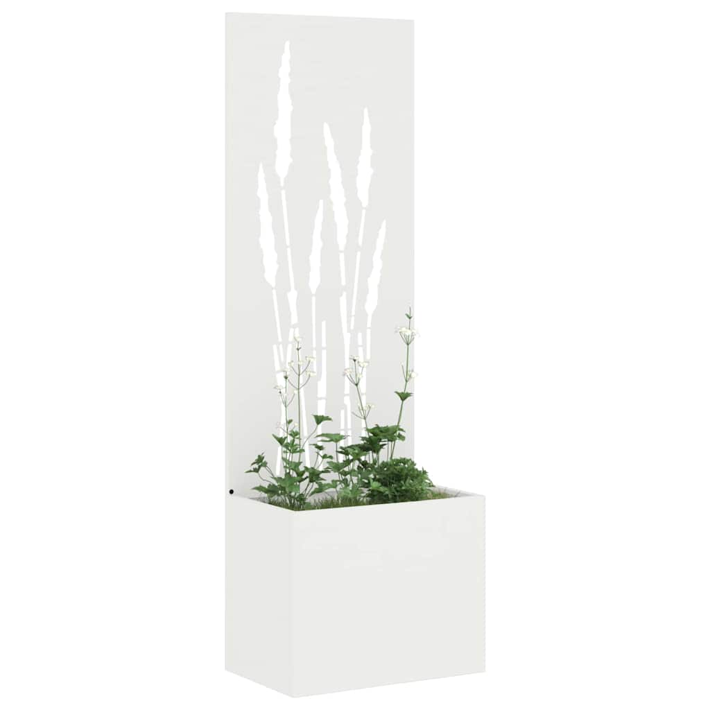 Vidaxl tuin privacy screen fretwerk wit 50 x 140 cm koudgewalst staal