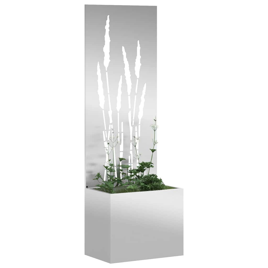 Vidaxxl protección visual para jardín plata 50 x 140 cm acero galvanizado