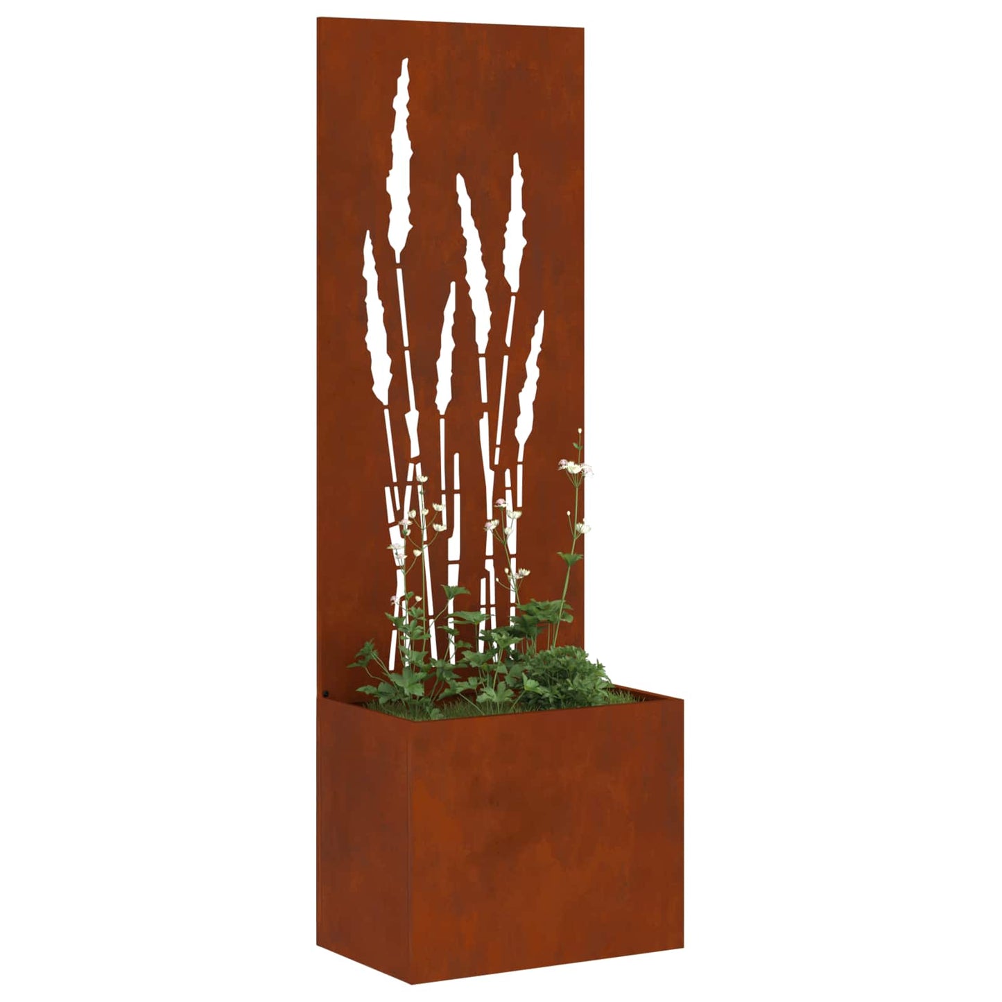 Vidaxxl protección visual para jardín calado oxidado 50 x 140 cm acero corten
