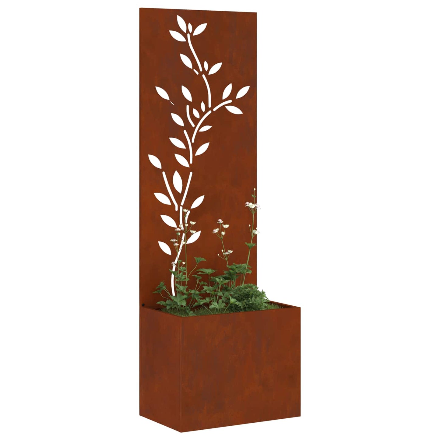 Vidaxxl protección visual para jardín flores oxidado 50 x 140 cm acero corten