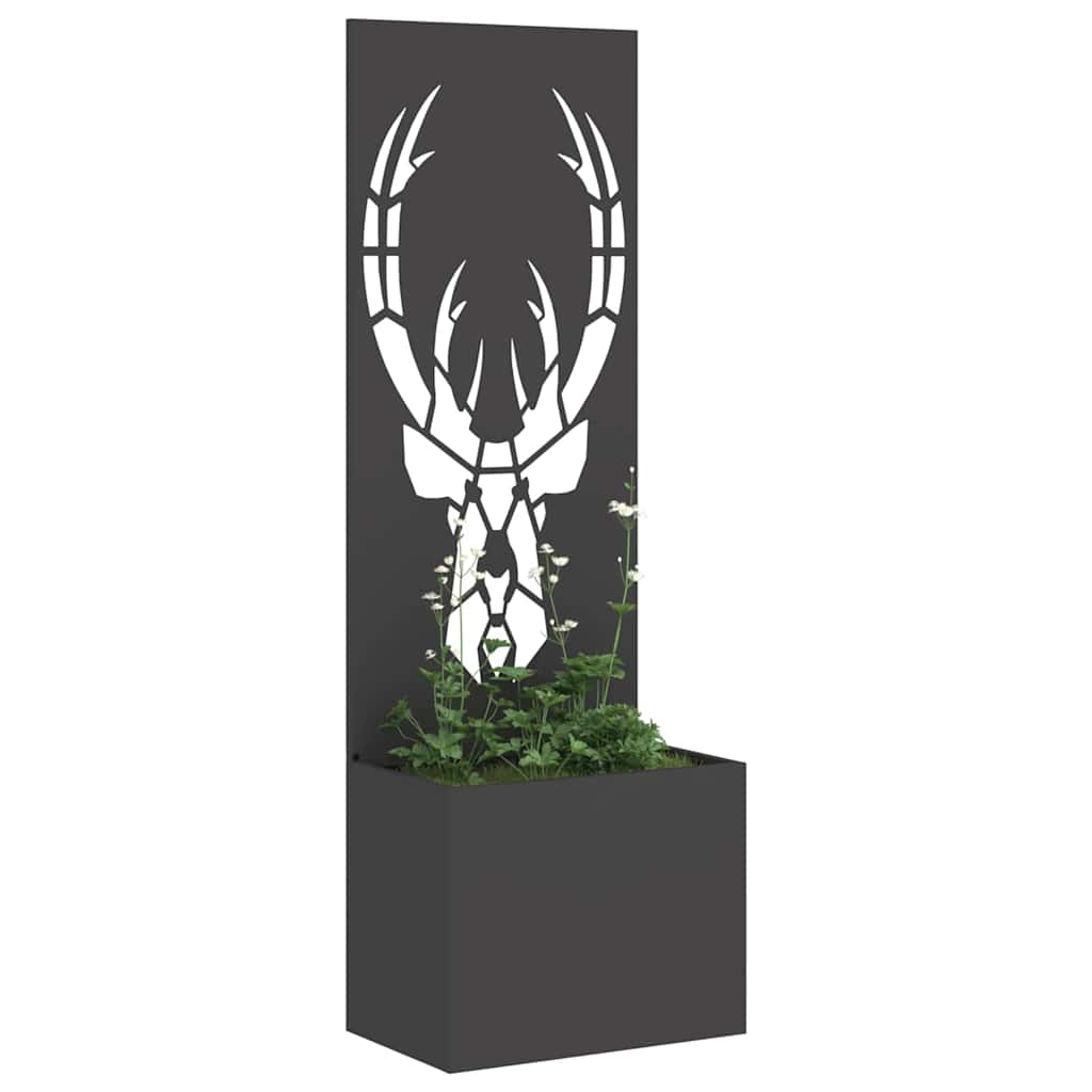 Vidaxxl schermo privacy da giardino nero 50 x 140 cm in acciaio laminato a freddo