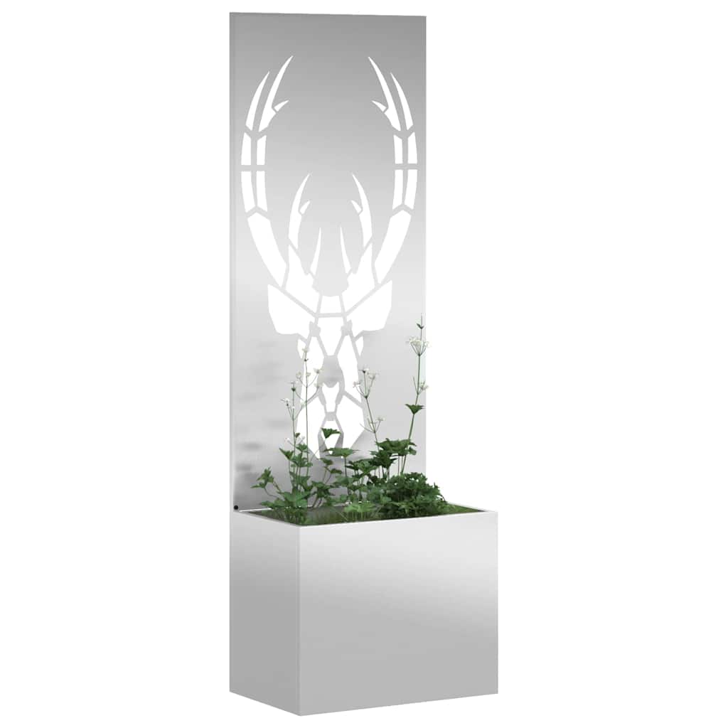 Vidaxxl protección visual para jardín plata 50 x 140 cm acero galvanizado
