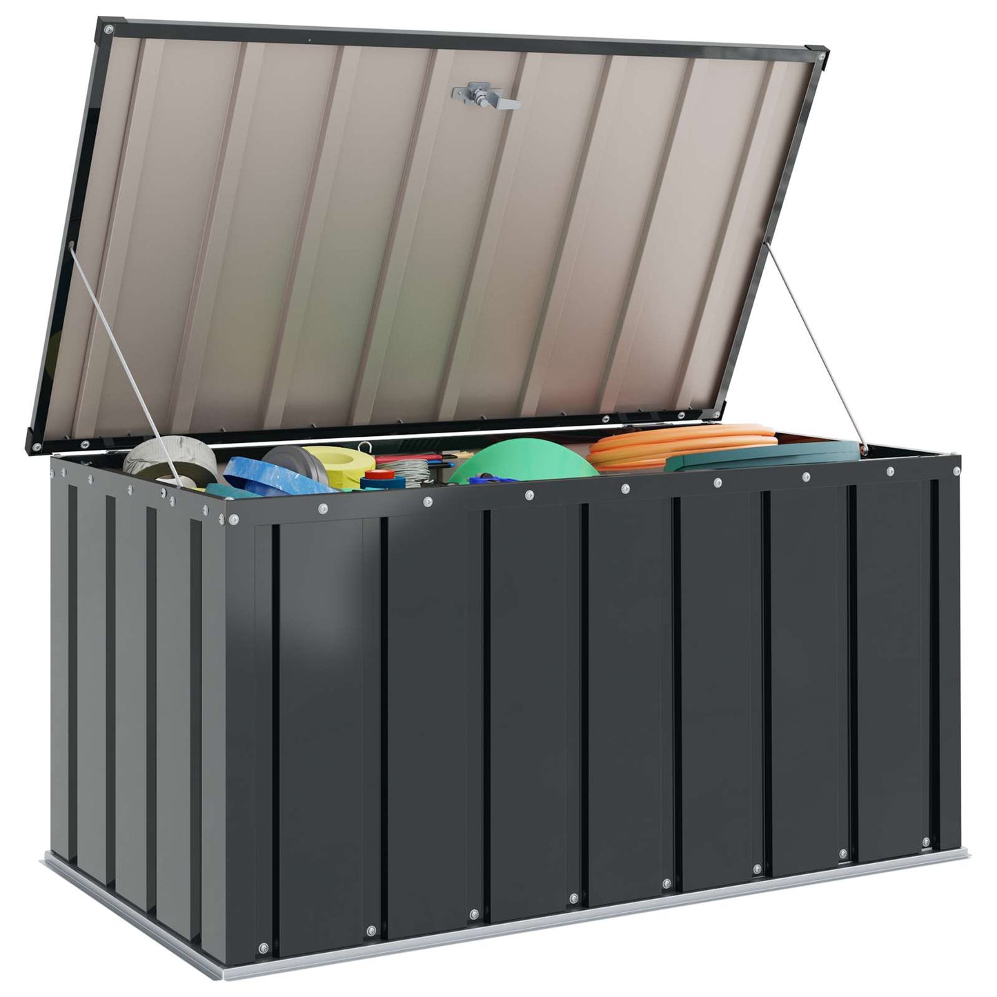 Vidaxl tuinopslagdoos zwart 101 x 56,5 x 50 cm staal
