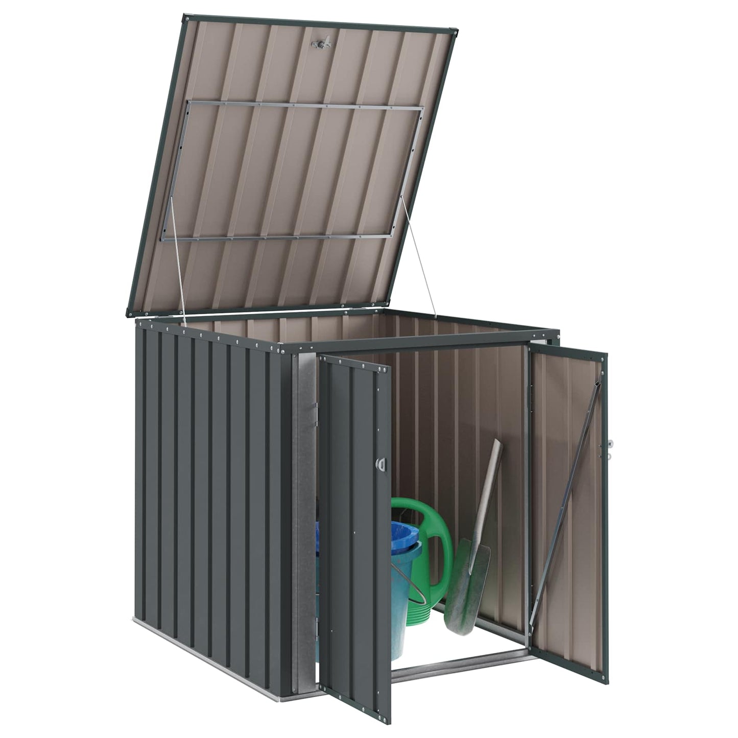VidaXL caja de almacenamiento de jardín negro 101,5 x 107 x 100 cm acero