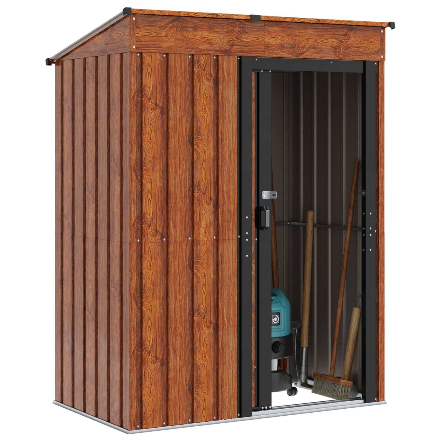 Casetta da giardino Vidaxx marrone 137 x 81 x 180 cm in metallo