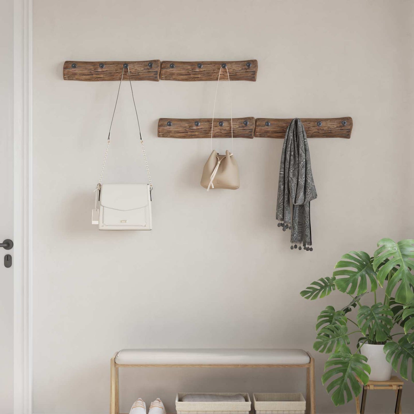 Vidaxl hanger bruin 50 x 8 x 12 cm massief gerecycled hout